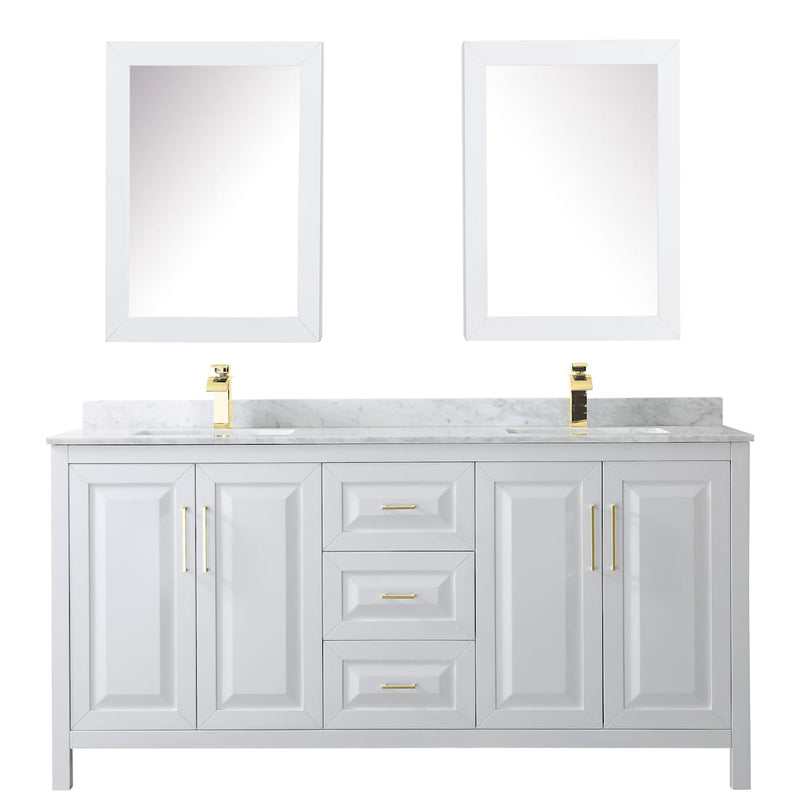 Daria 72" Free Standing Double Vanity Set with MDF Cabinet, Marble Vanity Top, 2 Undermount Sinks, and 2 Medicine Cabinets - image 8