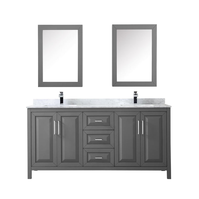 Daria 72" Free Standing Double Vanity Set with MDF Cabinet, Marble Vanity Top, 2 Undermount Sinks, and 2 Medicine Cabinets - image 10