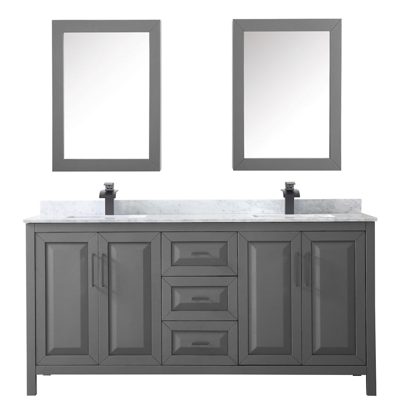 Daria 72" Free Standing Double Vanity Set with MDF Cabinet, Marble Vanity Top, 2 Undermount Sinks, and 2 Medicine Cabinets - image 11