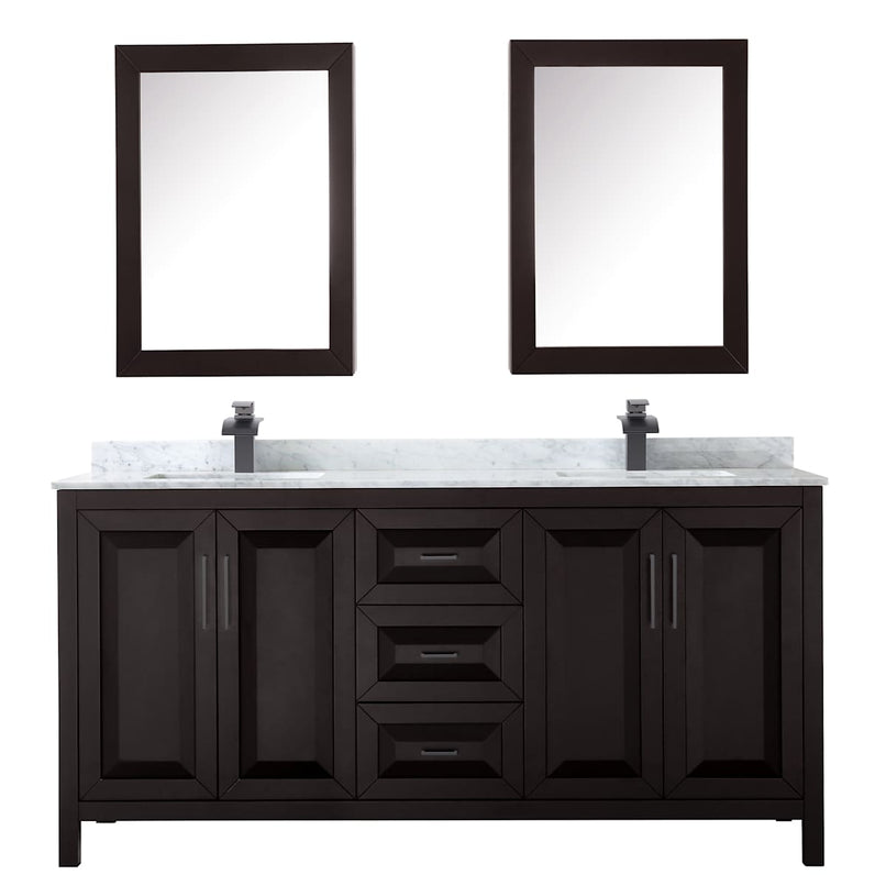 Daria 72" Free Standing Double Vanity Set with MDF Cabinet, Marble Vanity Top, 2 Undermount Sinks, and 2 Medicine Cabinets - image 12