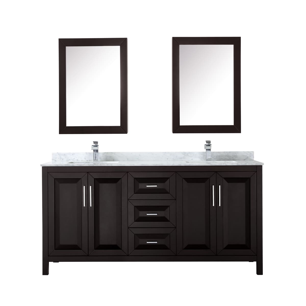 Daria 72" Free Standing Double Vanity Set with MDF Cabinet, Marble Vanity Top, 2 Undermount Sinks, and 2 Medicine Cabinets - image 13