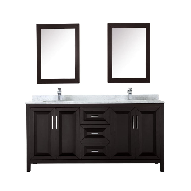 Daria 72" Free Standing Double Vanity Set with MDF Cabinet, Marble Vanity Top, 2 Undermount Sinks, and 2 Medicine Cabinets - image 13