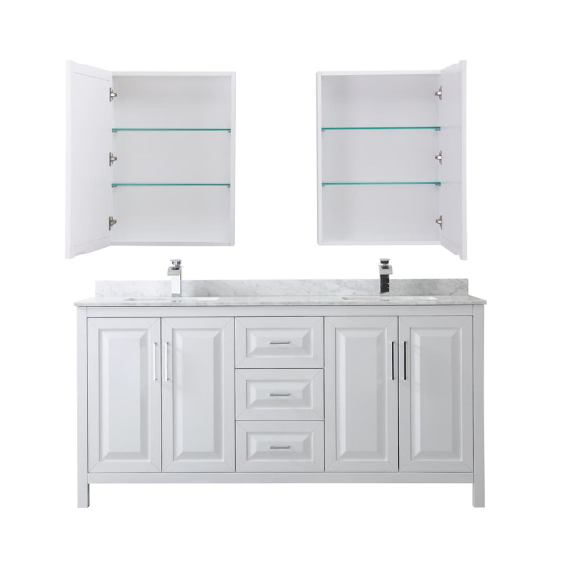 Daria 72" Free Standing Double Vanity Set with MDF Cabinet, Marble Vanity Top, 2 Undermount Sinks, and 2 Medicine Cabinets - image 18