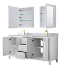 Daria 72" Free Standing Double Vanity Set with MDF Cabinet, Marble Vanity Top, 2 Undermount Sinks, and 2 Medicine Cabinets - image 20