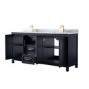 Daria 72" Free Standing Double Vanity Set with MDF Cabinet, Marble Vanity Top, and 2 Undermount Sinks - image 2