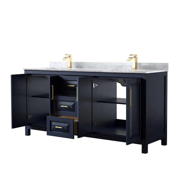 Daria 72" Free Standing Double Vanity Set with MDF Cabinet, Marble Vanity Top, and 2 Undermount Sinks - image 2