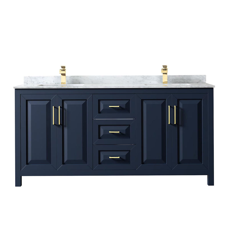 Daria 72" Free Standing Double Vanity Set with MDF Cabinet, Marble Vanity Top, and 2 Undermount Sinks - image 3