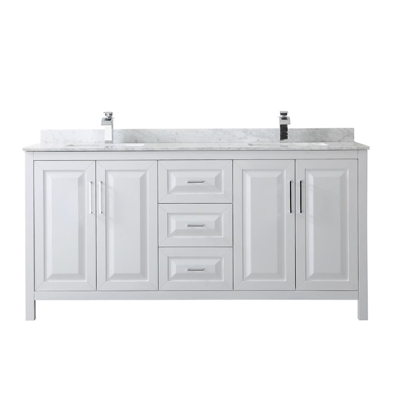 Daria 72" Free Standing Double Vanity Set with MDF Cabinet, Marble Vanity Top, and 2 Undermount Sinks - image 6