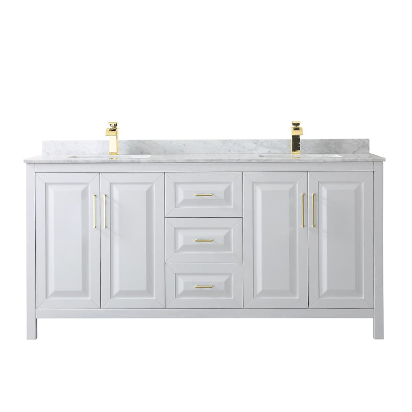 Daria 72" Free Standing Double Vanity Set with MDF Cabinet, Marble Vanity Top, and 2 Undermount Sinks - image 7