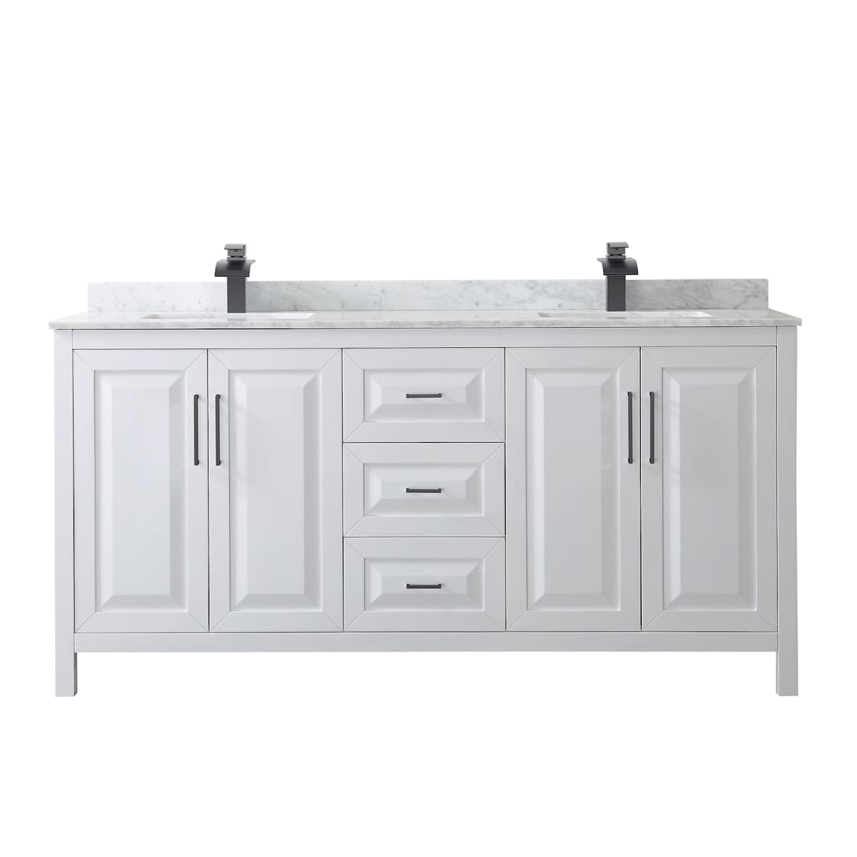 Daria 72" Free Standing Double Vanity Set with MDF Cabinet, Marble Vanity Top, and 2 Undermount Sinks