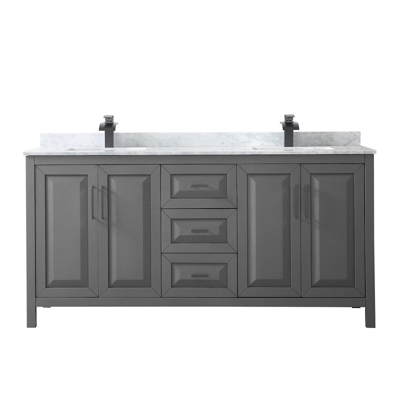 Daria 72" Free Standing Double Vanity Set with MDF Cabinet, Marble Vanity Top, and 2 Undermount Sinks - image 10