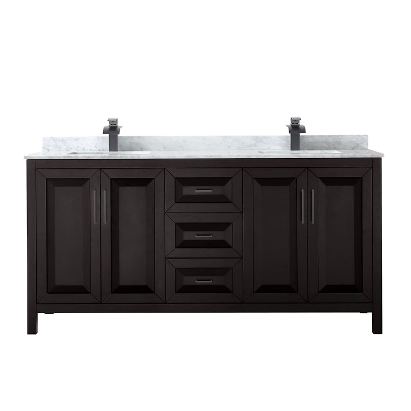 Daria 72" Free Standing Double Vanity Set with MDF Cabinet, Marble Vanity Top, and 2 Undermount Sinks - image 11
