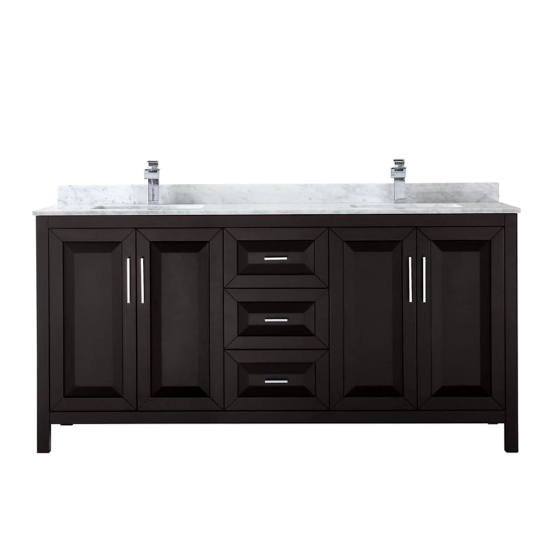 Daria 72" Free Standing Double Vanity Set with MDF Cabinet, Marble Vanity Top, and 2 Undermount Sinks - image 12