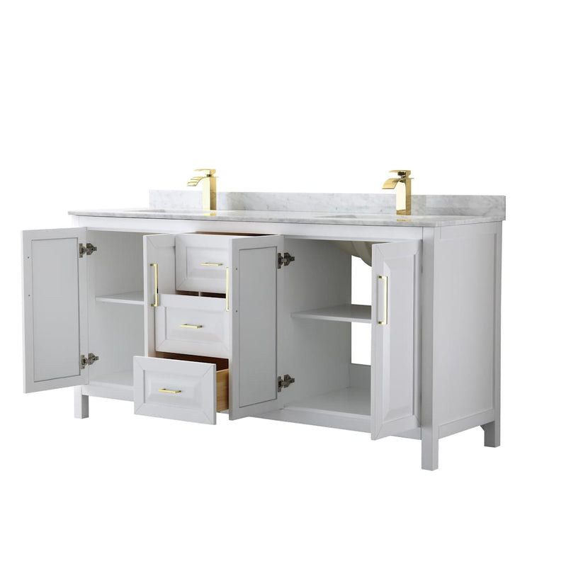 Daria 72" Free Standing Double Vanity Set with MDF Cabinet, Marble Vanity Top, and 2 Undermount Sinks - image 15