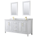 Daria 72" Free Standing Double Vanity Set with MDF Cabinet, Marble Vanity Top, 2 Undermount Sinks, and 2 Framed Mirrors - image 1