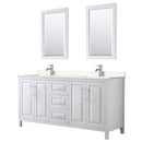 Daria 72" Free Standing Double Basin Vanity Set with Cabinet, Cultured Marble Vanity Top, and Framed Mirror - image 1