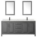Daria 80" Free Standing Double Basin Vanity Set with Cabinet, Quartz Vanity Top, and Framed Mirror - image 14