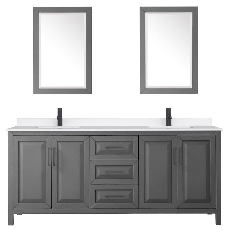 Daria 80" Free Standing Double Basin Vanity Set with Cabinet, Quartz Vanity Top, and Framed Mirror - image 16