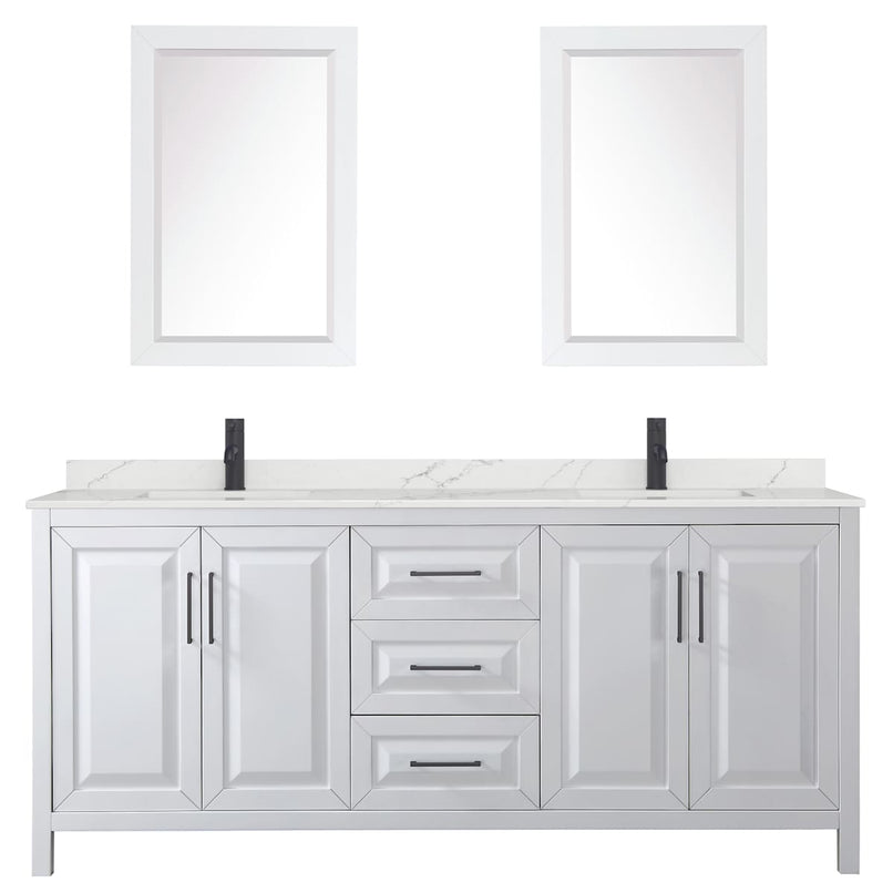 Daria 80" Free Standing Double Basin Vanity Set with Cabinet, Quartz Vanity Top, and Framed Mirror - image 17