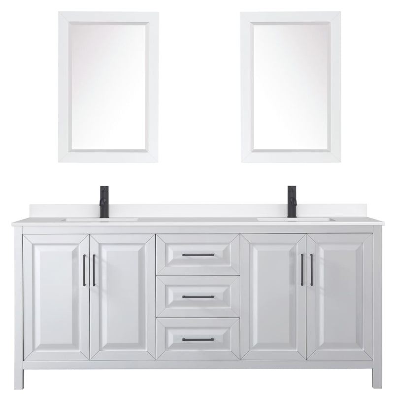 Daria 80" Free Standing Double Basin Vanity Set with Cabinet, Quartz Vanity Top, and Framed Mirror - image 19