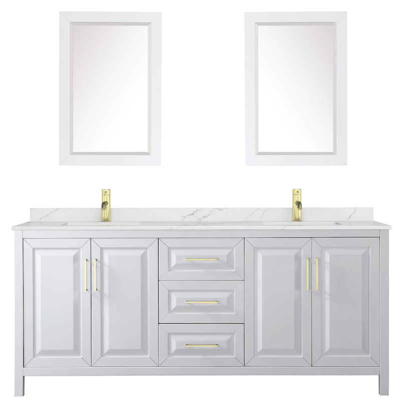 Daria 80" Free Standing Double Basin Vanity Set with Cabinet, Quartz Vanity Top, and Framed Mirror - image 20