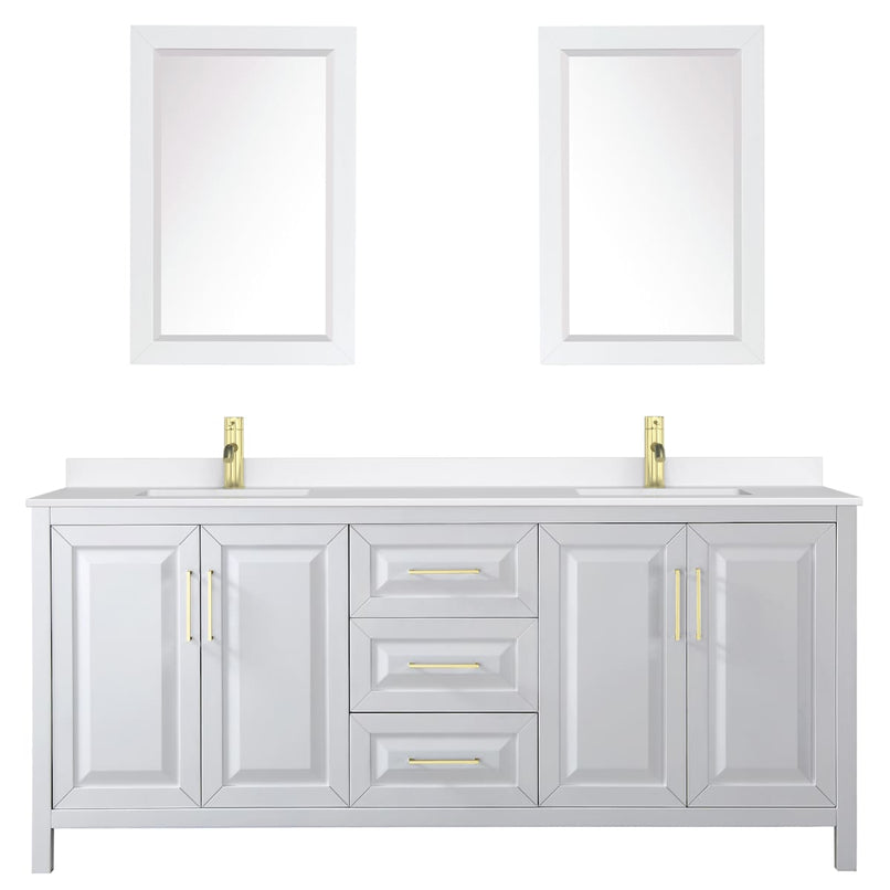 Daria 80" Free Standing Double Basin Vanity Set with Cabinet, Quartz Vanity Top, and Framed Mirror - image 21