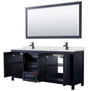 Daria 80" Free Standing Double Basin Vanity Set with Cabinet, Quartz Vanity Top, and Framed Mirror - image 2