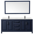 Daria 80" Free Standing Double Basin Vanity Set with Cabinet, Quartz Vanity Top, and Framed Mirror - image 3