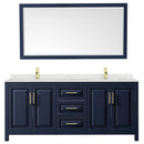 Daria 80" Free Standing Double Basin Vanity Set with Cabinet, Quartz Vanity Top, and Framed Mirror - image 9