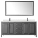 Daria 80" Free Standing Double Basin Vanity Set with Cabinet, Quartz Vanity Top, and Framed Mirror - image 14