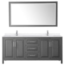 Daria 80" Free Standing Double Basin Vanity Set with Cabinet, Quartz Vanity Top, and Framed Mirror - image 17