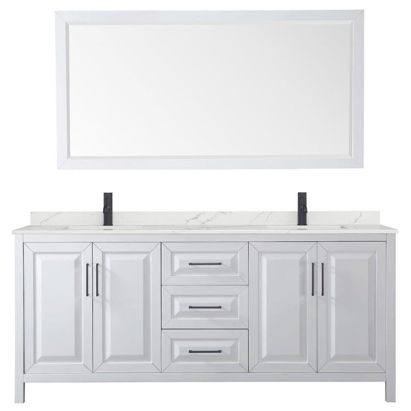 Daria 80" Free Standing Double Basin Vanity Set with Cabinet, Quartz Vanity Top, and Framed Mirror - image 18