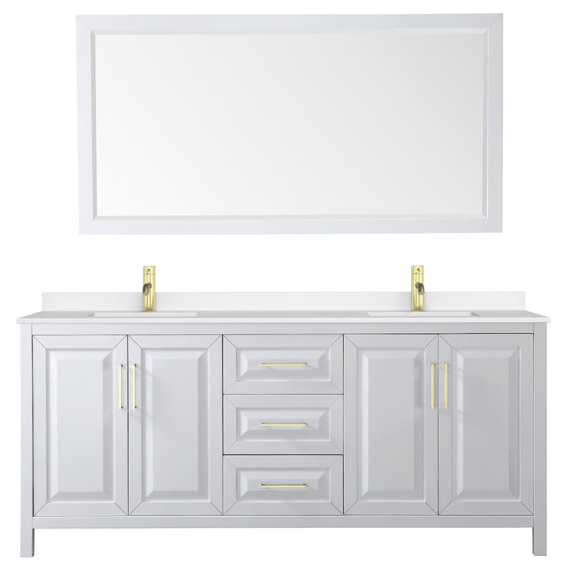 Daria 80" Free Standing Double Basin Vanity Set with Cabinet, Quartz Vanity Top, and Framed Mirror - image 21