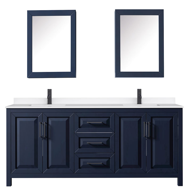 Daria 80" Free Standing Double Basin Vanity Set with Cabinet, Quartz Vanity Top, and Medicine Cabinet - image 8