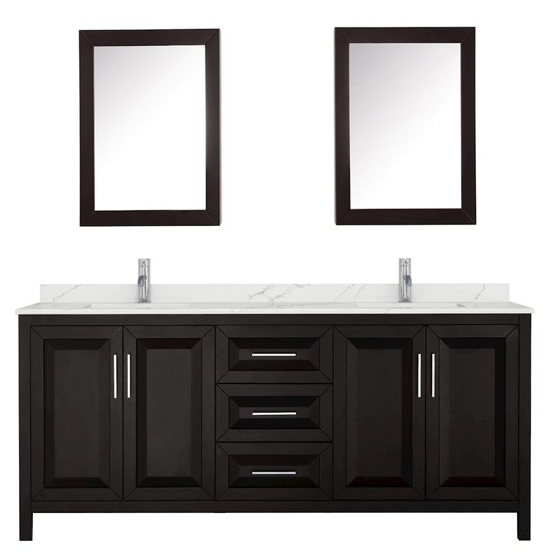 Daria 80" Free Standing Double Basin Vanity Set with Cabinet, Quartz Vanity Top, and Medicine Cabinet - image 10