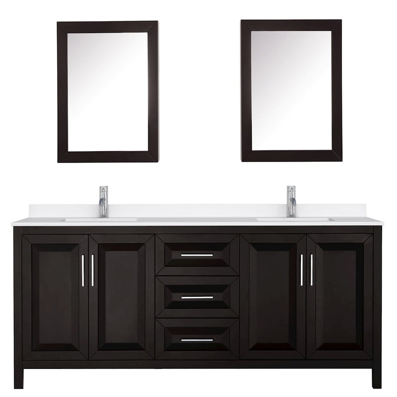 Daria 80" Free Standing Double Basin Vanity Set with Cabinet, Quartz Vanity Top, and Medicine Cabinet - image 12