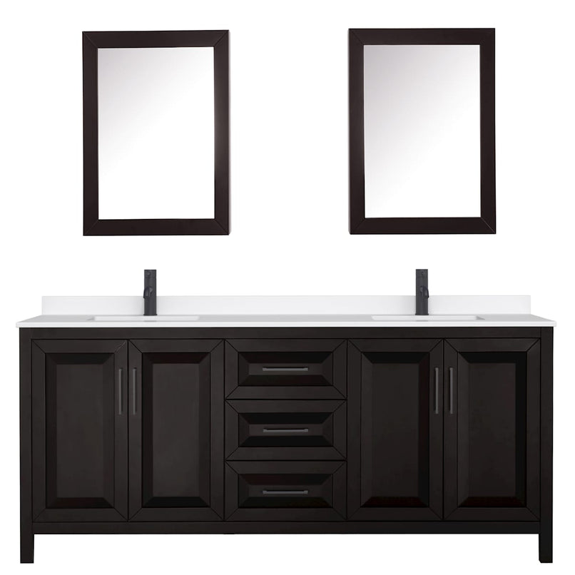 Daria 80" Free Standing Double Basin Vanity Set with Cabinet, Quartz Vanity Top, and Medicine Cabinet - image 13