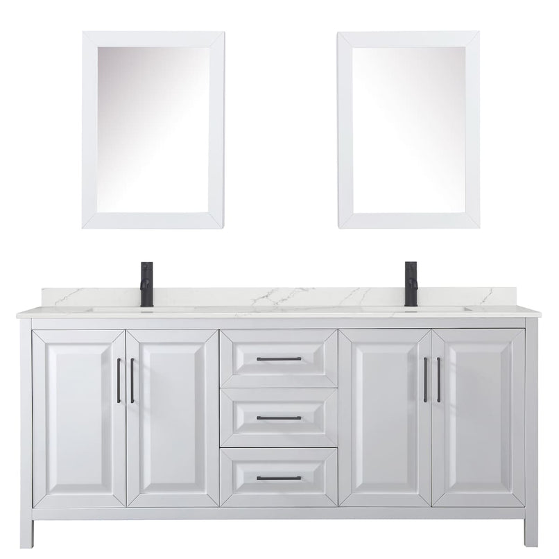 Daria 80" Free Standing Double Basin Vanity Set with Cabinet, Quartz Vanity Top, and Medicine Cabinet - image 17