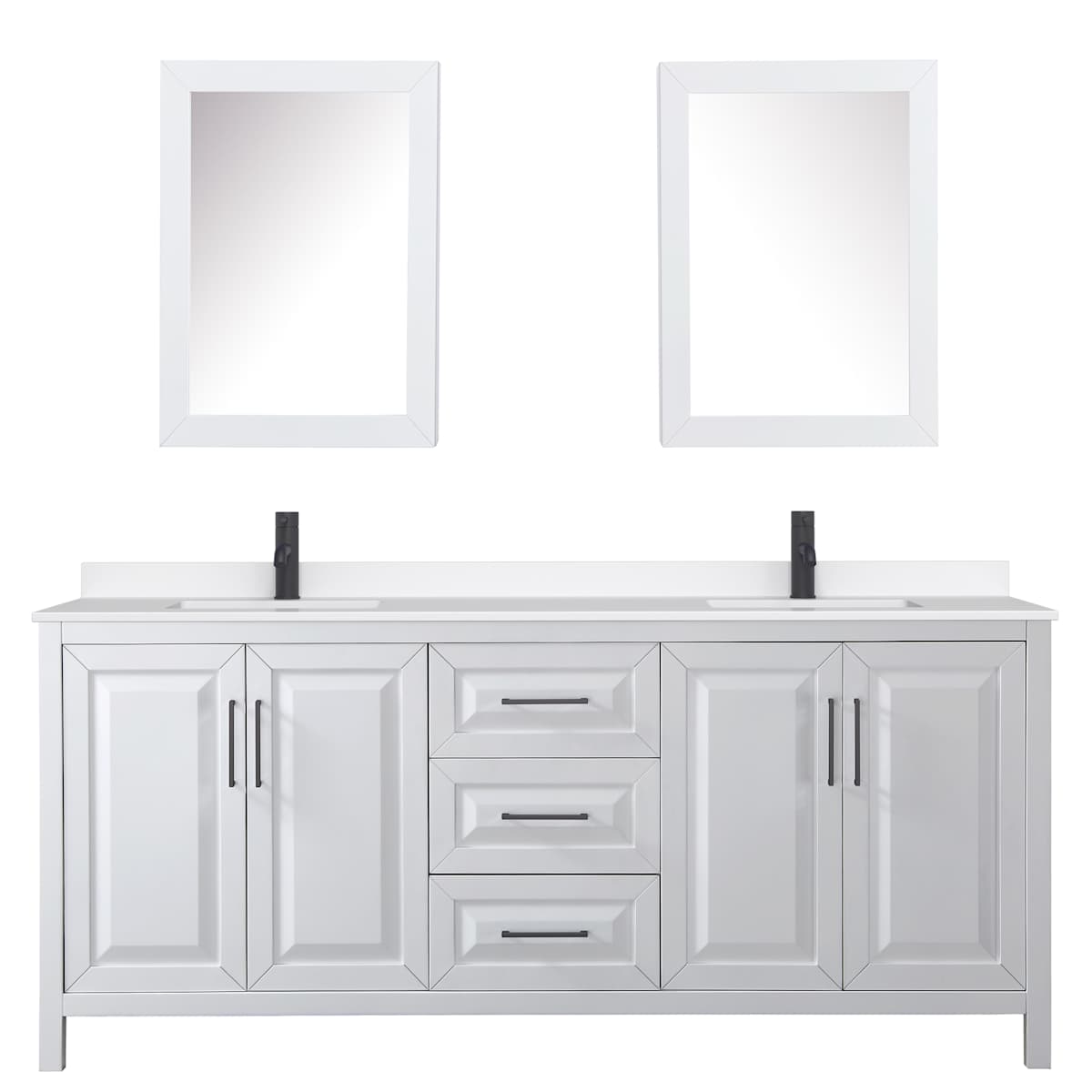 Daria 80" Free Standing Double Basin Vanity Set with Cabinet, Quartz Vanity Top, and Medicine Cabinet - image 19