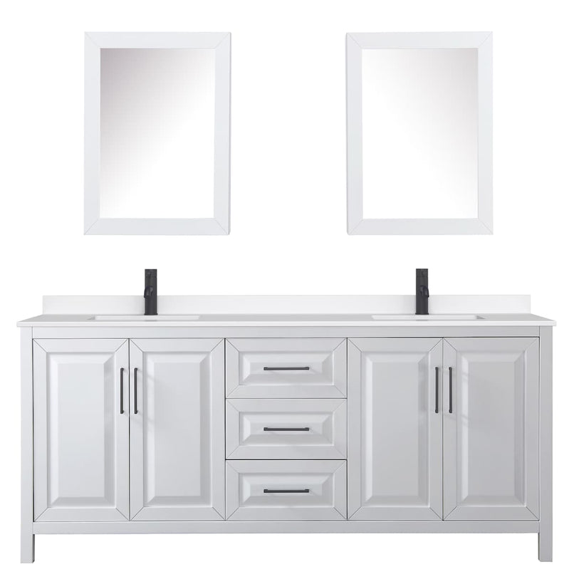 Daria 80" Free Standing Double Basin Vanity Set with Cabinet, Quartz Vanity Top, and Medicine Cabinet - image 19