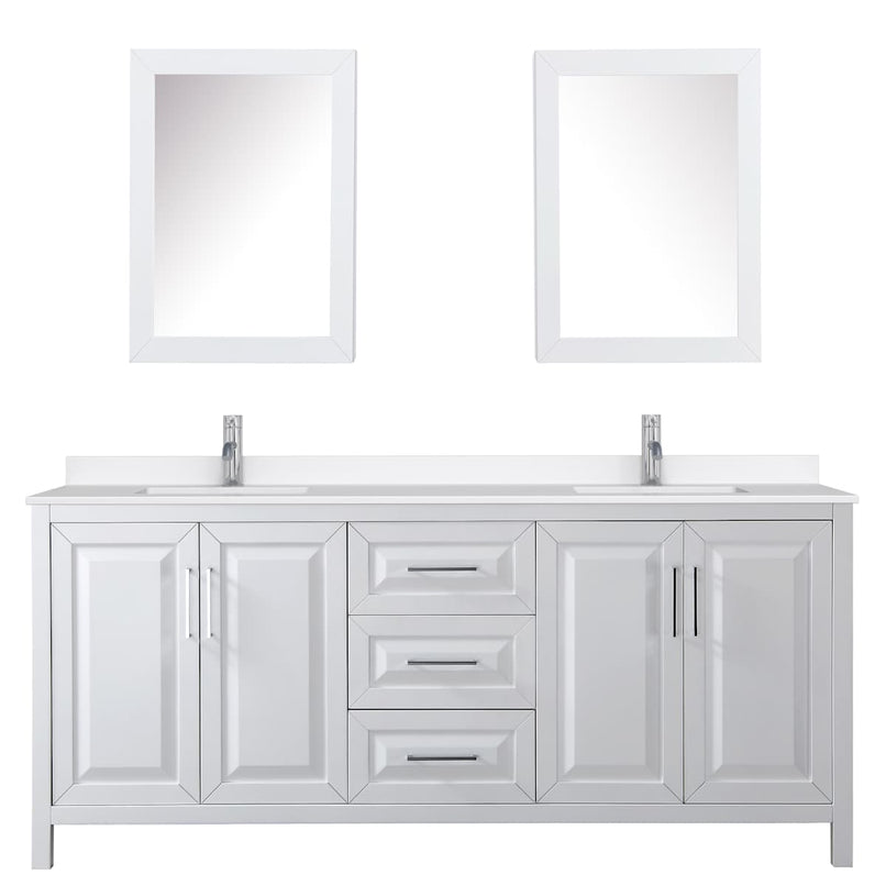 Daria 80" Free Standing Double Basin Vanity Set with Cabinet, Quartz Vanity Top, and Medicine Cabinet - image 21