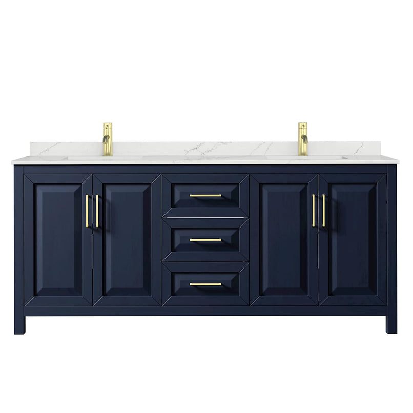 Daria 80" Free Standing Double Basin Vanity Set with Cabinet and Quartz Vanity Top - image 8