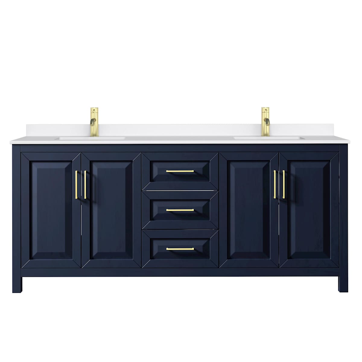 Daria 80" Free Standing Double Basin Vanity Set with Cabinet and Quartz Vanity Top