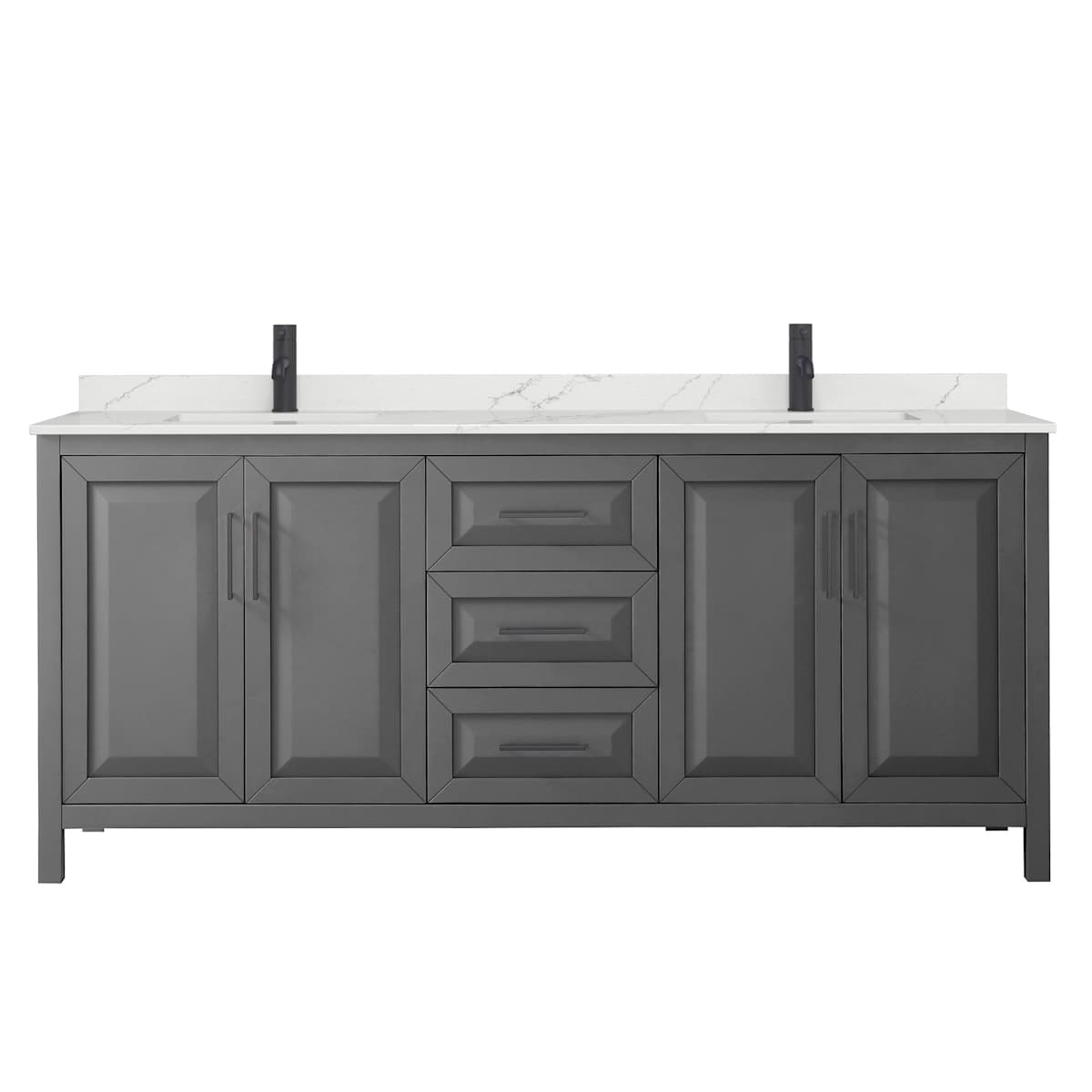 Daria 80" Free Standing Double Basin Vanity Set with Cabinet and Quartz Vanity Top - image 14