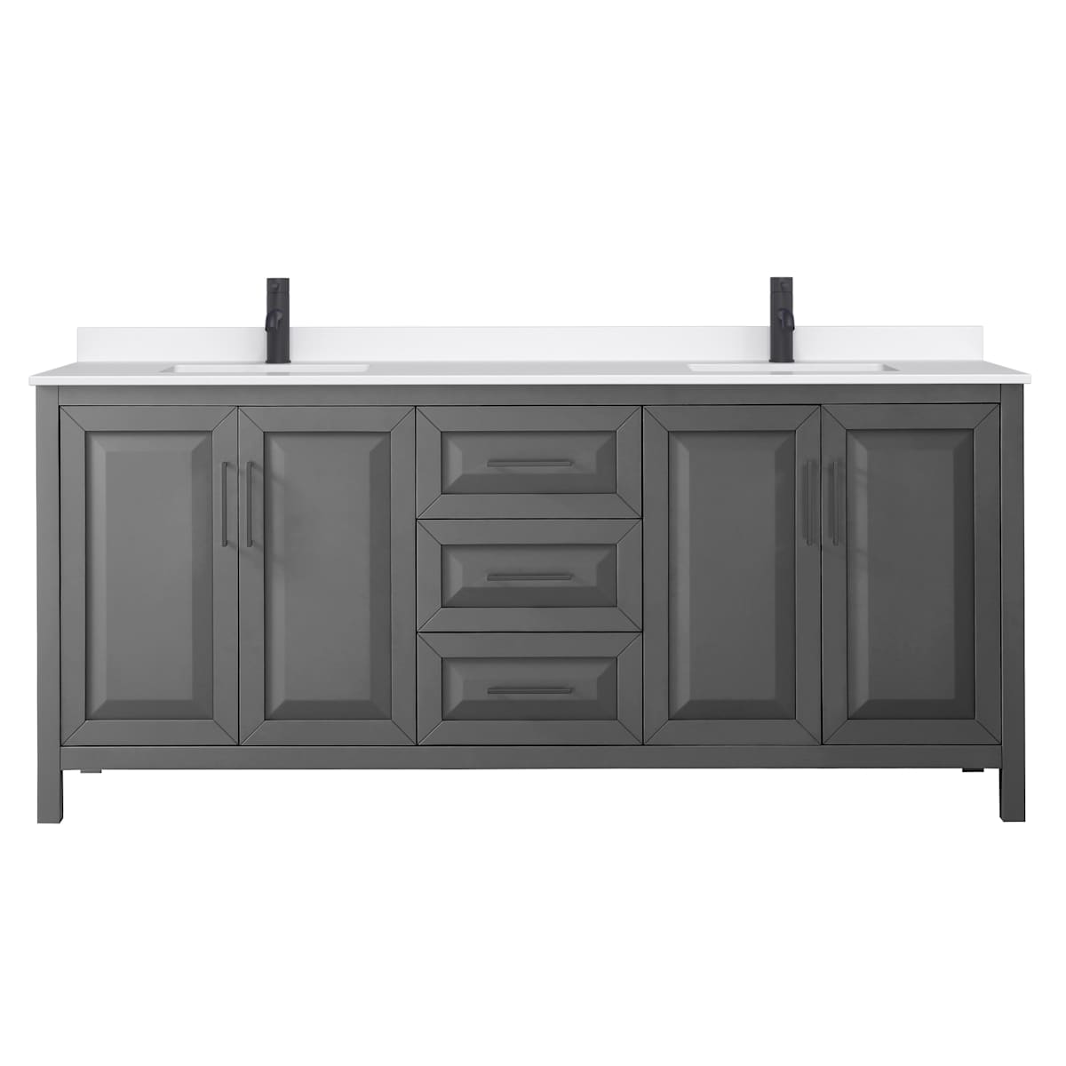 Daria 80" Free Standing Double Basin Vanity Set with Cabinet and Quartz Vanity Top - image 15