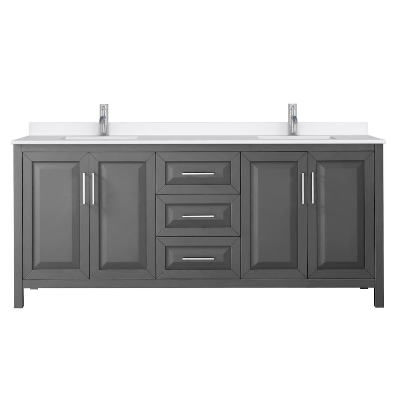 Daria 80" Free Standing Double Basin Vanity Set with Cabinet and Quartz Vanity Top - image 17