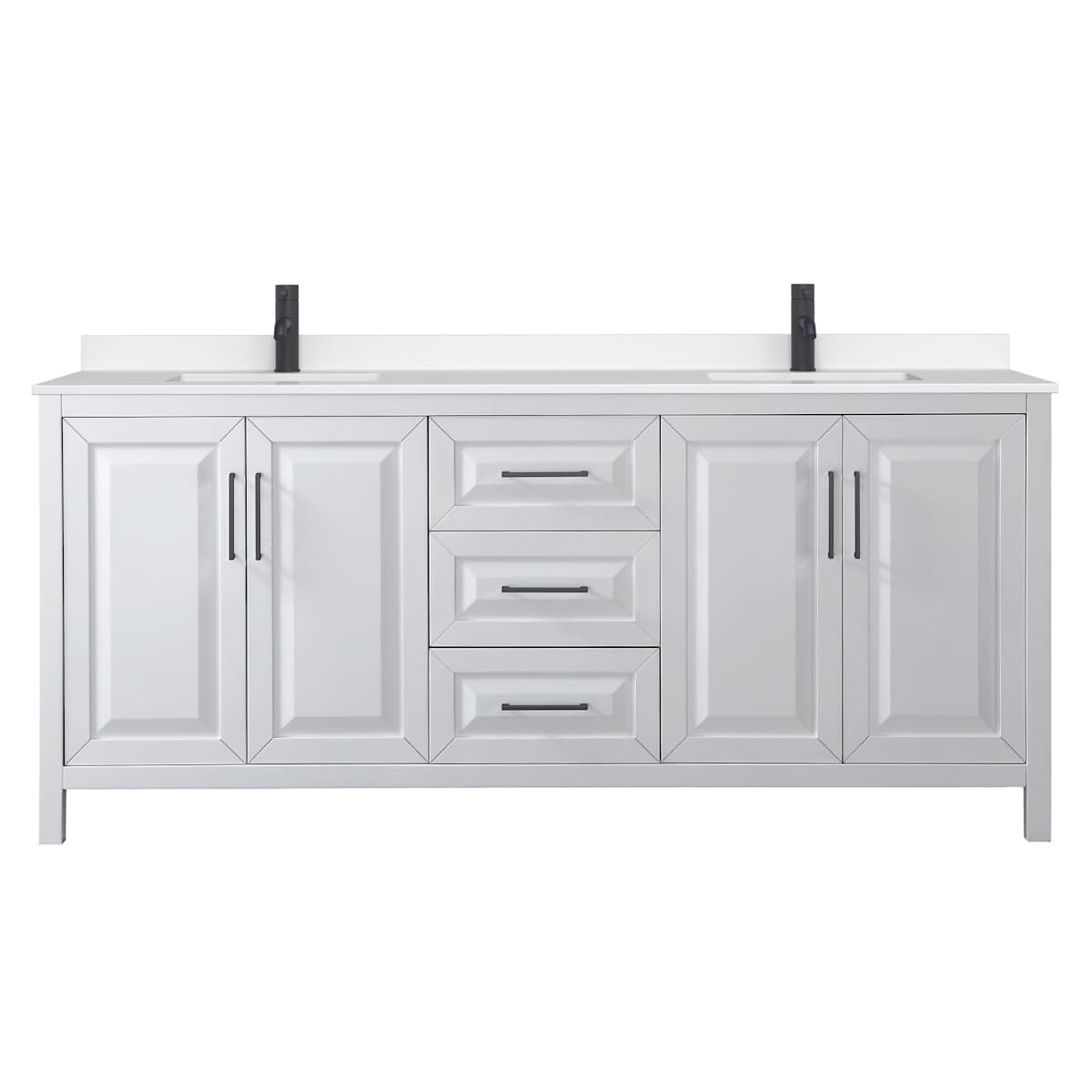 Daria 80" Free Standing Double Basin Vanity Set with Cabinet and Quartz Vanity Top - image 19