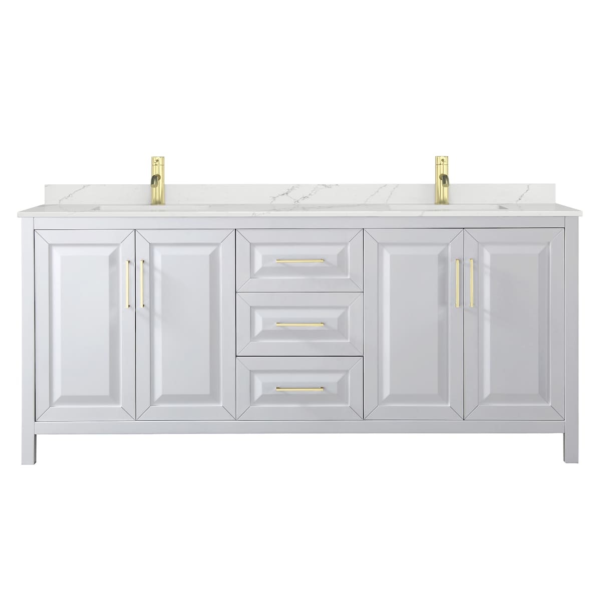 Daria 80" Free Standing Double Basin Vanity Set with Cabinet and Quartz Vanity Top - image 20