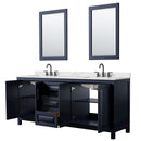 Daria 80" Free Standing Double Basin Vanity Set with Cabinet, Quartz Vanity Top, and Framed Mirror - image 2