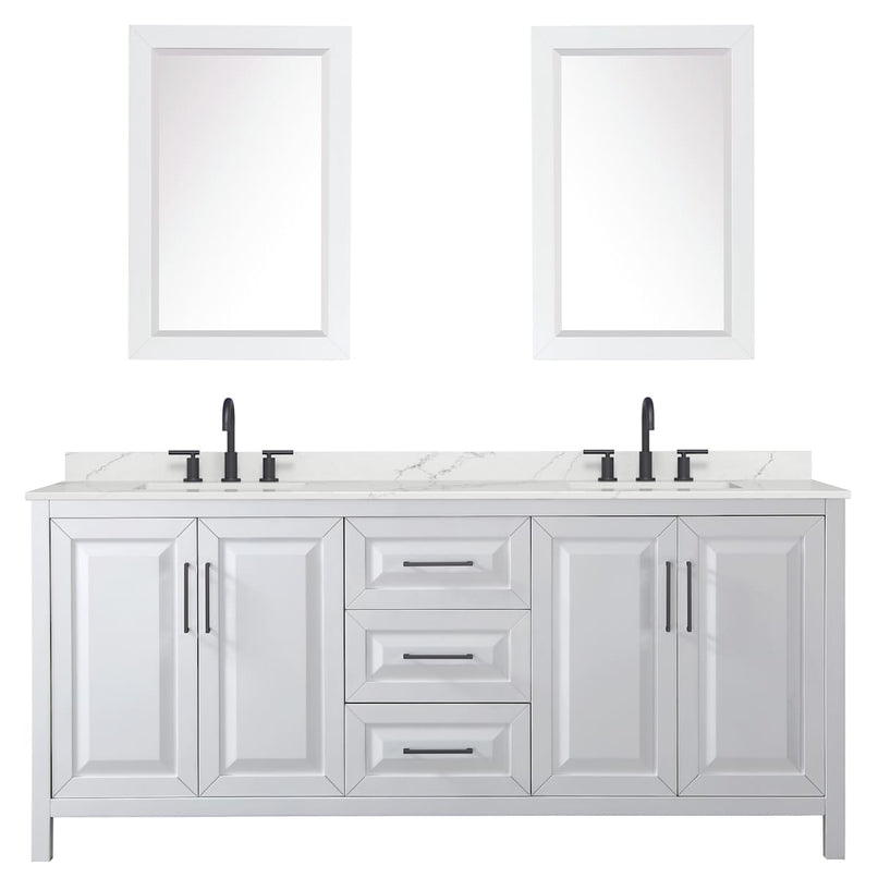 Daria 80" Free Standing Double Basin Vanity Set with Cabinet, Quartz Vanity Top, and Framed Mirror - image 17